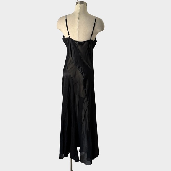 Frederick’s of Hollywood Black Sheer Satin Chemise Dress Y2K Grunge Goth XL - Picture 7 of 10